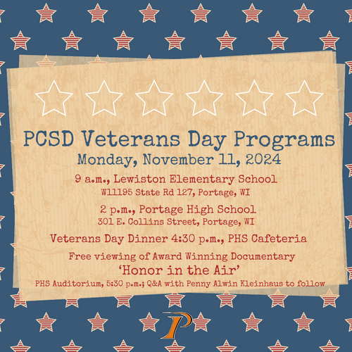 Graphic of PCSD's 2024 Veterans Day Programs