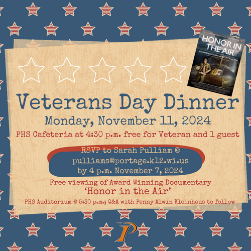 Graphic of Veterans Day Dinner and Viewing Event